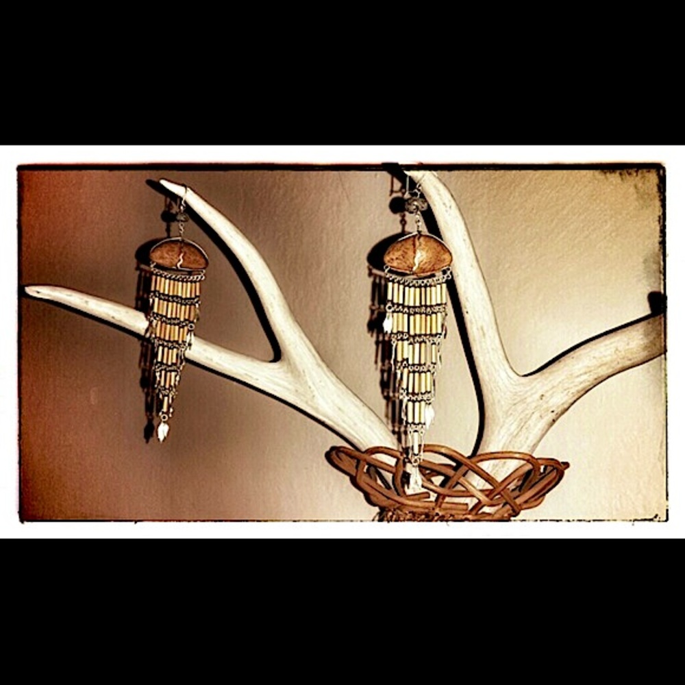Vintage Ethnic Tibetan Chandelier Earrings